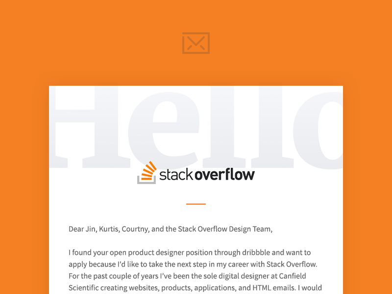 HTML Email Cover Letter