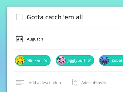 Multiple Assignment for Redbooth assign collaboration color edit modal new feature people pokemon productivity tasks ui workflow