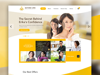 Beyond Care Website beauty clean clinic flat gallery layout modern ui webdesign website