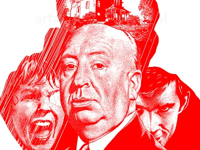 Psycho bates motel bernard herrmann‬ ‎alfred hitchcock‬ ‎illustration‬ ‎psycho ‎saul bass