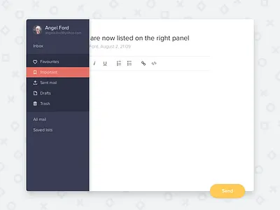 #3 - UI of the day editor email email compose freebies pattern background psd sidebar sketch sketch download template toggle sidebar ui
