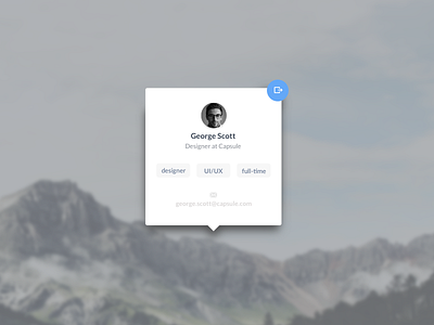 Contact Popup clean hovercard iu minimal