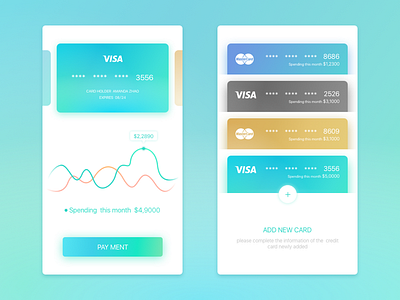 For credit card statement inquiring and payment app design details financial home investmentcards ios ui