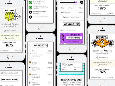 The ASOS A-List app asos levels loyalty rewards timeline ui vouchers