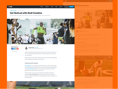 Blog Post article athlete blog blog post football hudl post social media sports ux web design