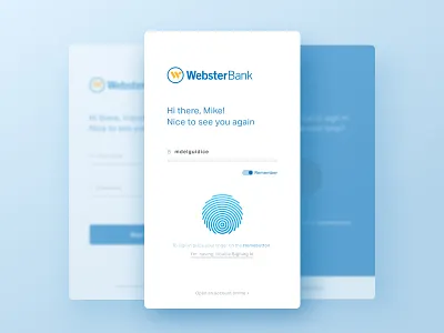 Bank Sign In android app bank finance fingerprint fintech ios log in login minimal sign in simple ui