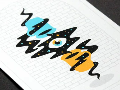 Two of Cups card coffee cup eye occult print spooky tarot