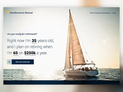 Northwestern Mutual Retirement Planner 003 dailyui landing page natural language form