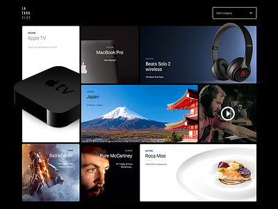 Personal blog Lataka - Layout black blog design designweb grid layout minimal modular personal template web webdesign