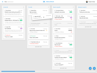 Mailstack interace design desktop email inbox interface design mac os x trello ui ui design ux ux design visual design
