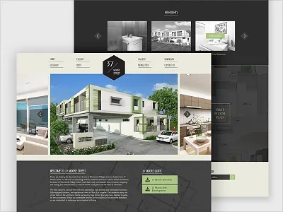 Townhouse Homepage bootstrap dekstop homepage housing landing monotone property simple suburb ui ux