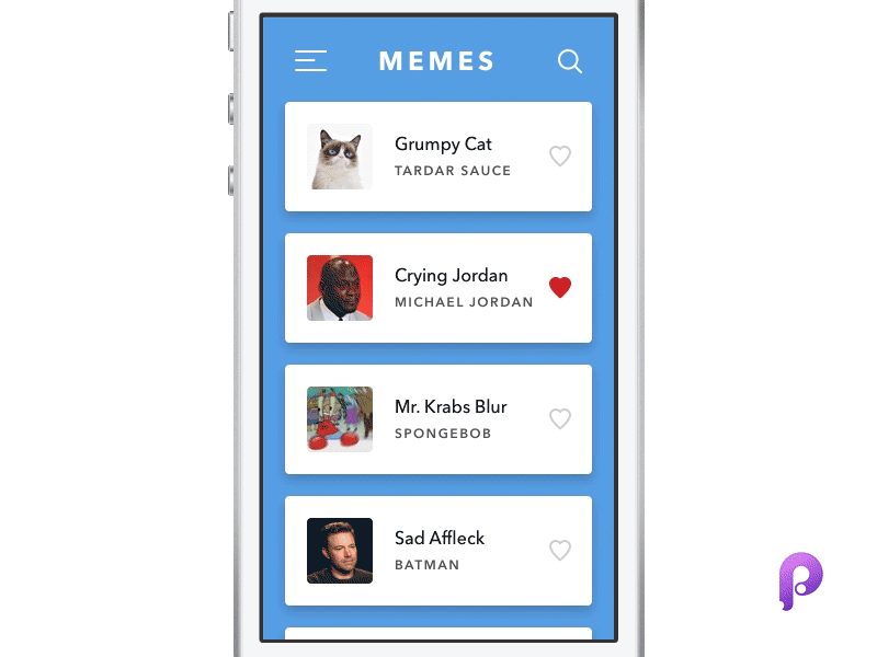 Memes App Freebie animation freebie gif hamburger interaction ios ixd menu mobile principle ui ux