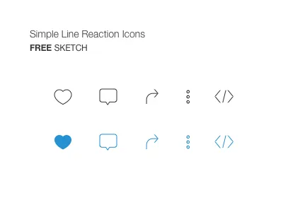 Reaction Icon Set button comment embed free icon like reaction share sketch
