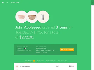 Material - Order Details details ecommerce order shopping cart