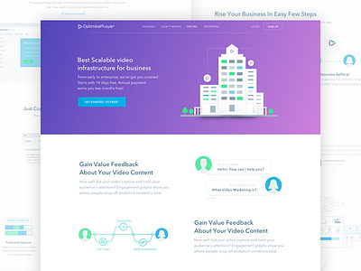 Video Marketing Automation and Hosting inner Pages app business interface marketing modern product startup ui ux video hosting web web design