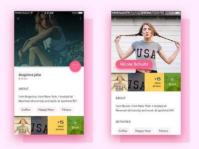 Profile android clean facebook flat design instagram ios mobile profile ui ux