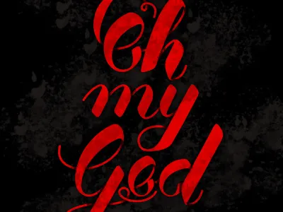 Oh My God handlettering lettering lettering art ohmygod quote art red swirl