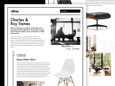 Vitra Eames timeline black chair clean design home layout minimal monochrome product web