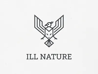 Ill Nature logo bird fox geometric grooming line logo logo design nature