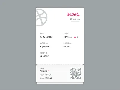 Dribbble Invites Giveaway 2 dribbble invite giveaway qr code ticket