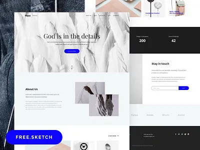 Nippy - Free Sketch Landing Page bootstrap free landing sketch ui web design