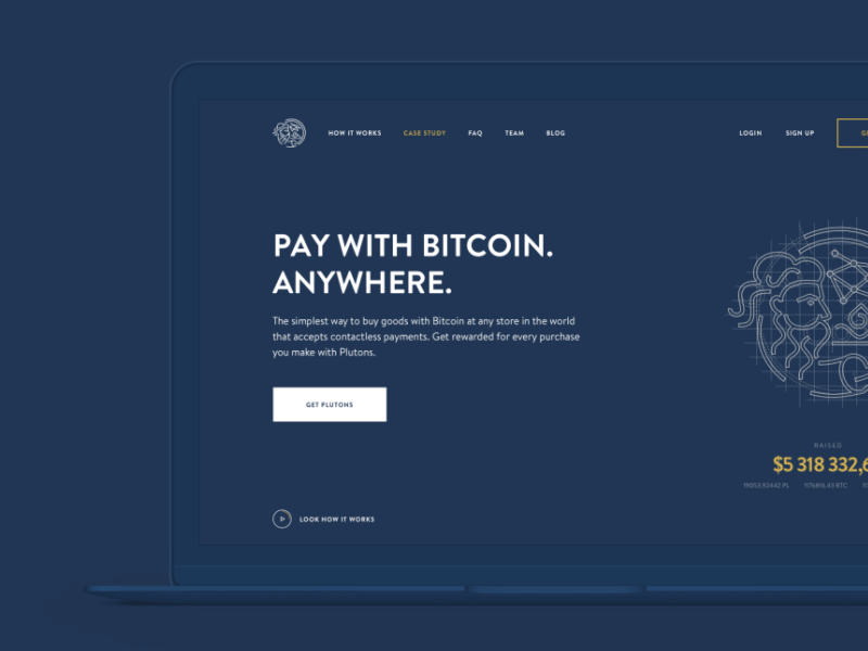 Plutus Main Page animation antage clean dark blue design interaction plutus ui ux web site