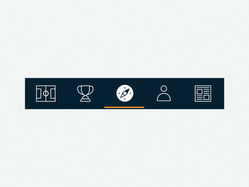 Animated Tab Bar discover football icons matches news principle principle for mac profile tab tabbar trophy ui