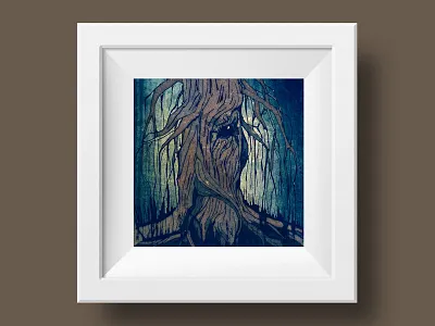 Tree Folk dark forest dark wood illustration magic tree mixed media nature tree folk tree people trees woodland