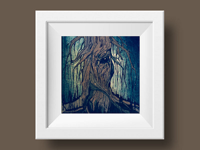 Tree Folk dark forest dark wood illustration magic tree mixed media nature tree folk tree people trees woodland
