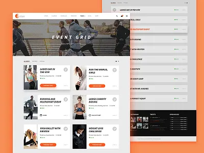 ASLAN | Event Grid & Listing aslan dzoan event fitness grid gym listing personal trainer psd sport ui8 yoga