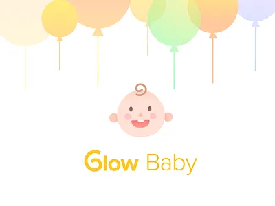 Glow Baby onboarding graphic apptutorial baby cute glow graphic icon illustration newborn splashpage