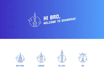 City Illustrations city flat icon icons illustration london new york rio shanghai tel aviv vector