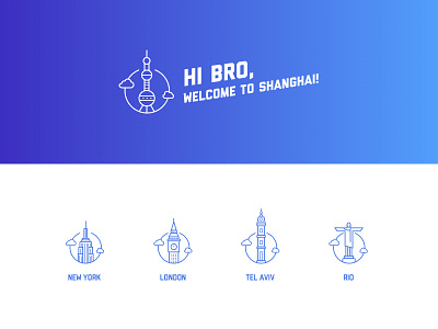 City Illustrations city flat icon icons illustration london new york rio shanghai tel aviv vector
