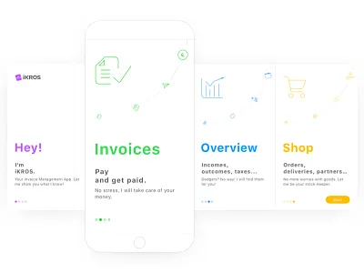 Walkthrough from iKROS Invoicing App case study development goodrequest interaction interface interface design ios mobile mobile design ui ux