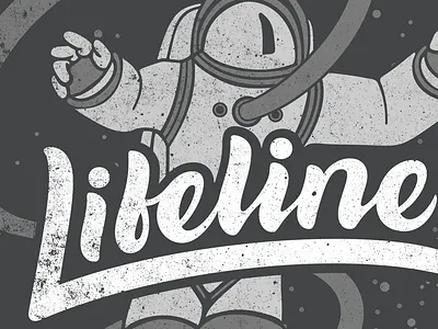 Empire Theory - tshirt astronaut band grayscale lettering poster textured tshirt vector