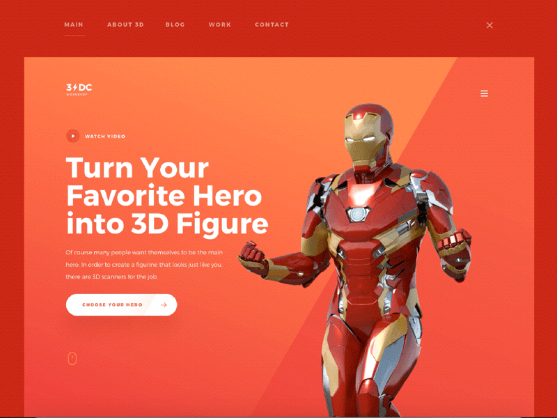 Landing Page Menu Animation animation gif landing landingpage menu red ui ux web