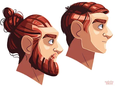 Hair Practise character digital illustration