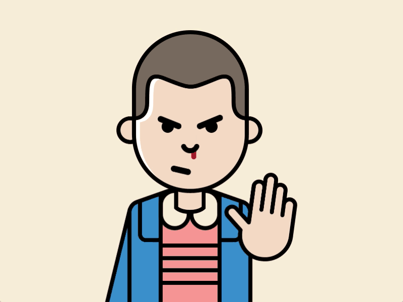 Eleven Stranger Things [Animated] animation eleven freebie gif netflix principle