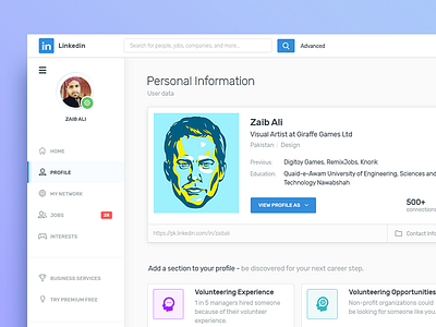 Profile Redesign ali avatar illustration linkedin paul profile redesign walker zaib