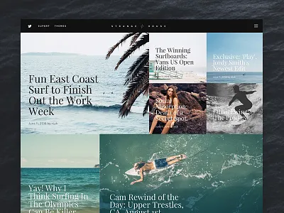Strange House Blog - Design Exploration v.1 blog grid landing news photography surf ui wordpress