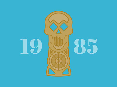 Goonies Skeleton Key Icon blue design goonies icon illustration serif typography vector