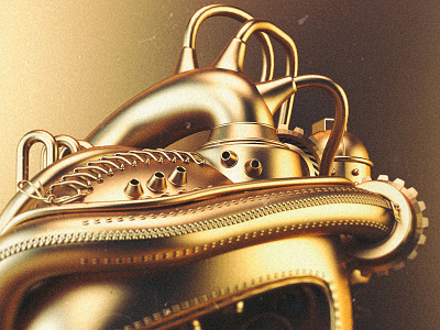 Golden Heart 3d gold heart render