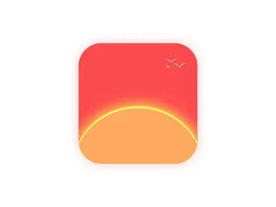 Daily UI 005 - App Icon app birds challenge daily ui gradient icon icon app sun sunrise ui