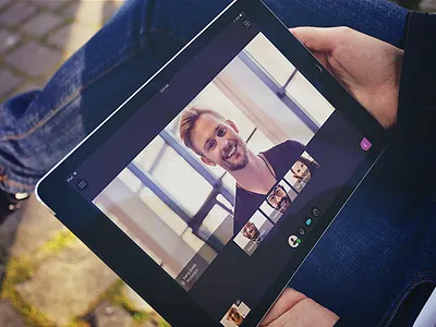 Blackboard Collaborate Tablet Landscape app blackboard clean college education illustration ios mobile responsive school video web