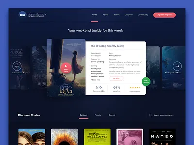 Movies Site dark exploring independent interface landing page movies ui ux website