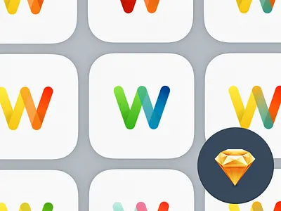 W App Icon app download freebie icon sketch