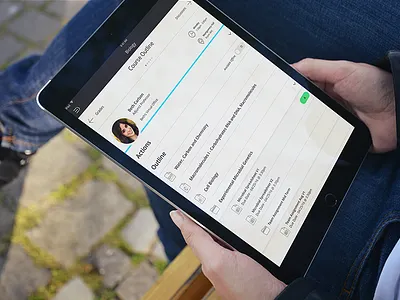 Course Outline Tablet Portrait app blackboard clean college education illustration ios mobile responsive school video web