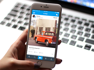 Stalk - Social Media Platform app blue design experience interface mobile record ui user ux video
