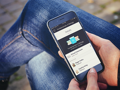 Course Details Mobile app blackboard clean college education illustration ios mobile responsive school video web