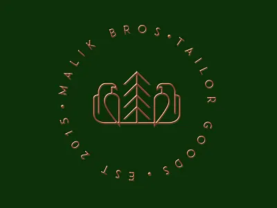 Malik Bros branding brand business clothing company elegant gold identity logo mark symbol tailor vintage